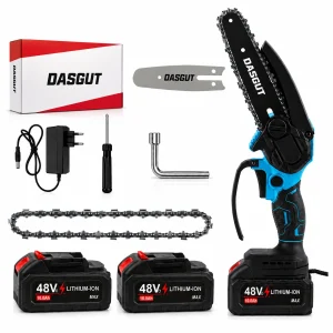 mini fierastrau electric tip drujba cu lant 550w 2x acumulatori