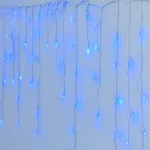 instalatie led franjuri 12x0.7m lumina albastra interconectabila