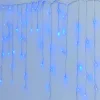 Instalație LED Franjuri inegale 6x0.7m Fir gros, Lumina Albastra pentru Exterior și Interior, Decor Crăciun