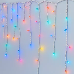 Instalație LED Franjuri inegale 6x0.7m Fir gros, Multicolor pentru Exterior și Interior, Decor Crăciun Elegant