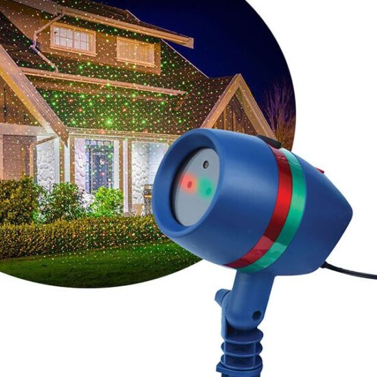 proiector lase cu efect holografic proiectand pe o casa