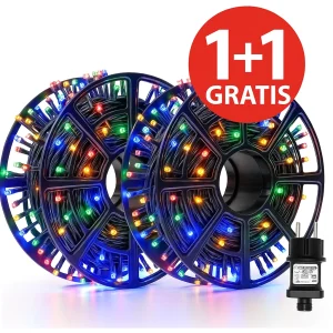 instalatie led rola multicolor 50m 1+1 gratis 400 led protectie la apa exterior