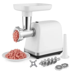 Masina de Tocat carne si legume electrica 1300W Functii Multiple, Victronic Tocare rapidă 90kg/h, 2 site, accesorii cârnați și kubbe