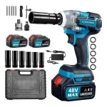 Mașină de Găurit și Înșurubat cu Impact 130 Nm, 2 Acumulatori 48V, 4 Ah, Încărcare Rapidă, 3 Trepte de Viteză, 4000 RPM, 43 Accesorii