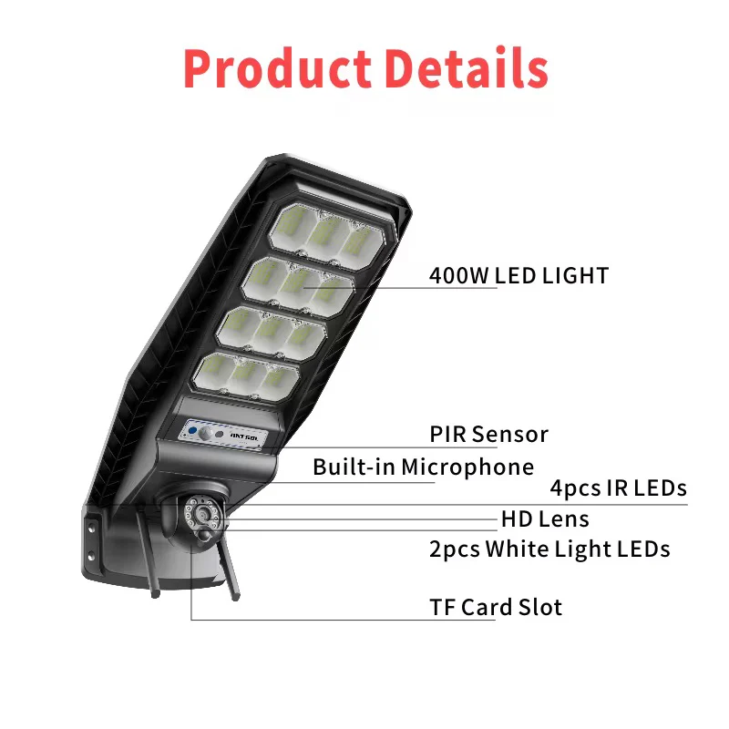 Cameră de Supraveghere 4G Jortan 4MP Ultra HD cu Lampă Solară 400W, Vedere Color Noaptea, Control din Telefon - imagine 5