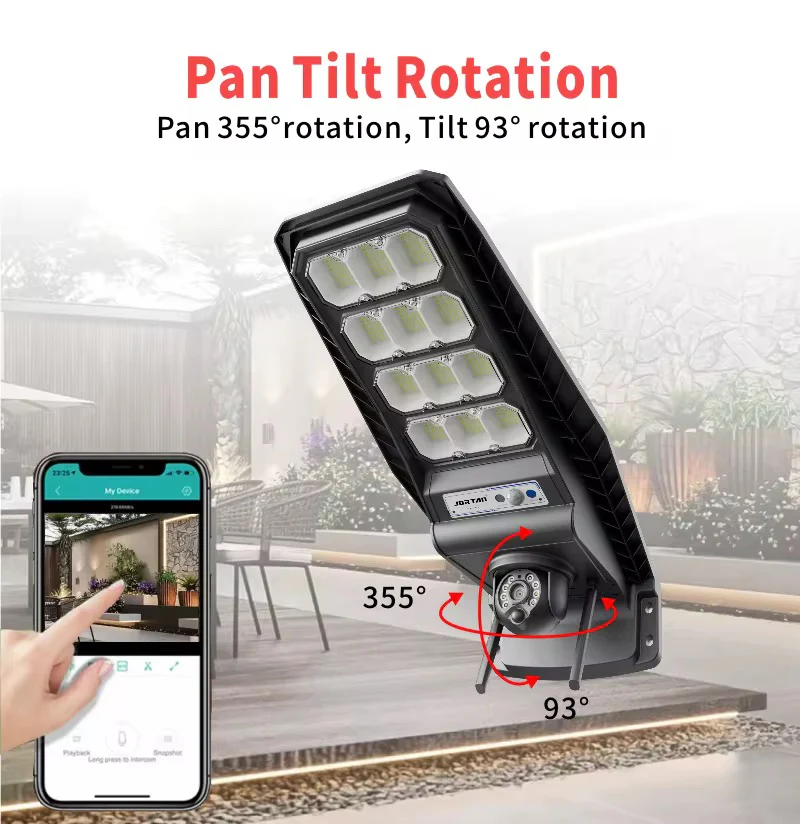 Cameră de Supraveghere 4G Jortan 4MP Ultra HD cu Lampă Solară 400W, Vedere Color Noaptea, Control din Telefon - imagine 2