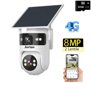 camera de supraveghere jortan 4g panou solar dubla
