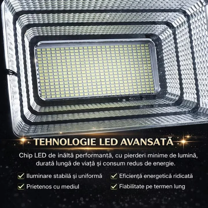 Set 2X Proiector solar LED 200W Jortan, 9000 Lumeni Ultra light cu Telecomanda, Suport prindere inclus, Panou Fotovoltaic, Autonomie Mare, Senzor de lumina Protectie IP66 - imagine 4