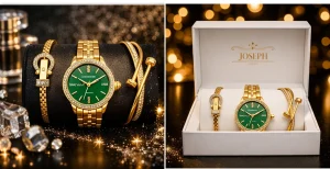 set ceas dama auriu 2 bratari cadou