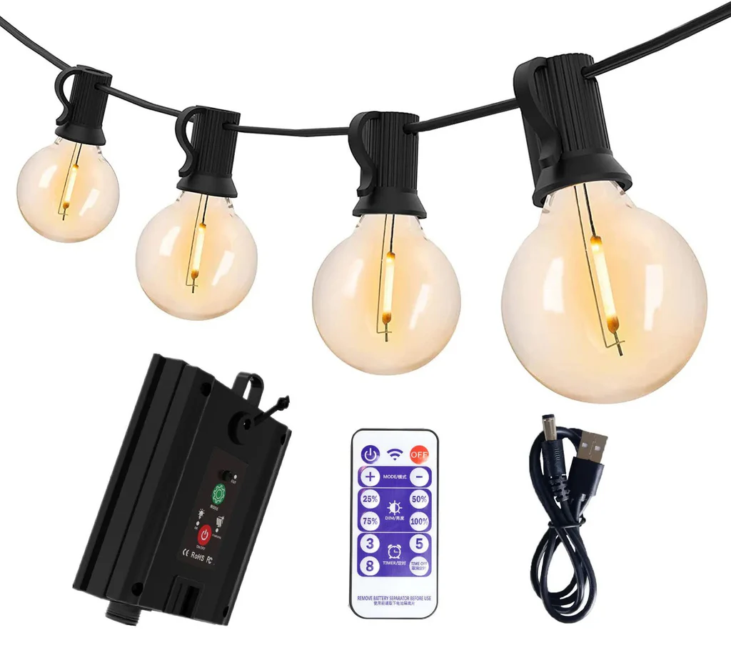 Ghirlanda Luminoasa solara Lumina Alb cald, 30M, Interconectabila, 4 Moduri de Iluminare, Becuri LED, Telecomanda inclusa, Rezistenta la Apa Autonomie Mare - imagine 2