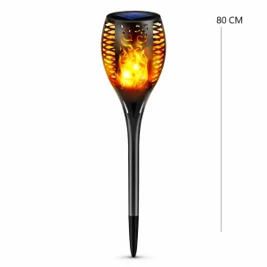 lampa solara efect flacara tip torta 80cm