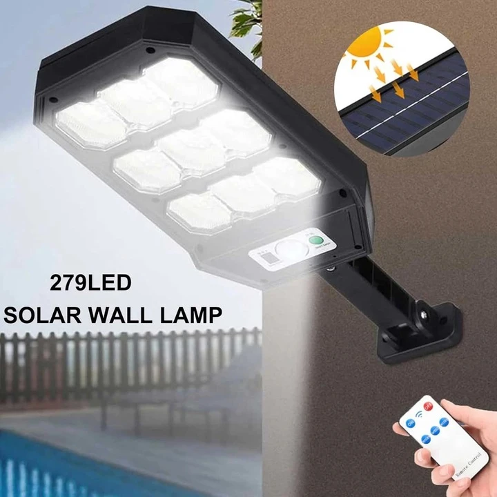 Set 3X Lampi cu Incarcare Solara 9 celule 300W Jortan, 6000 Lumeni, 280 LED-uri COB, telecomanda, Senzor de Miscare, Autonomie 12 ore Protectie IP66 - imagine 8