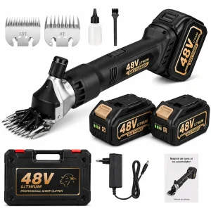 masina de tuns oi electrica profesionala cu 2x acumulatori 48v