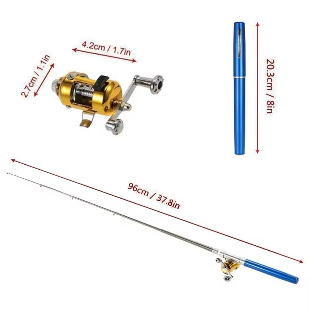 Mini Lansetă de Buzunar Telescopică cu Mulinetă Ultra Portabilă, Tip Pix, pentru Pescuit în Călătorii și Camping - imagine 6