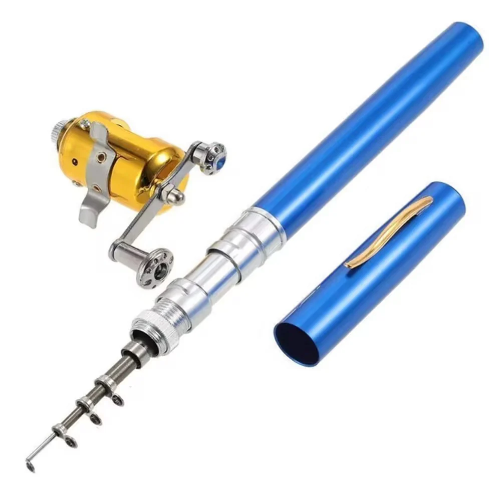 Mini Lansetă de Buzunar Telescopică cu Mulinetă Ultra Portabilă, Tip Pix, pentru Pescuit în Călătorii și Camping - imagine 4