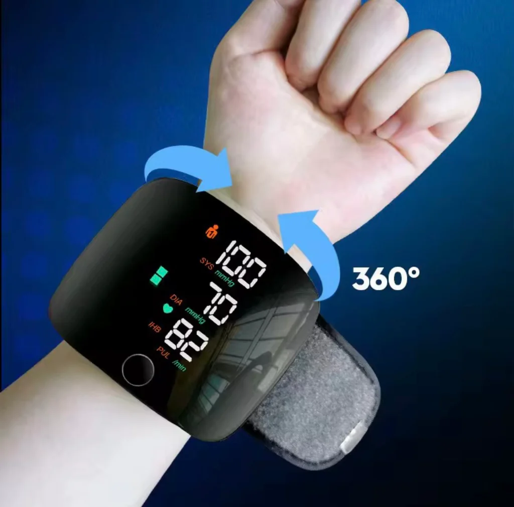 1+1 GRATIS Tensiometru Digital de Încheietură Inteligent cu Ecran LED, Măsurare Tensiune Arterială și Puls, Indicator Hipertensiune, Memorie 2 Utilizatori, Alertă Vocală, Compact și Portabil, Negru - imagine 6