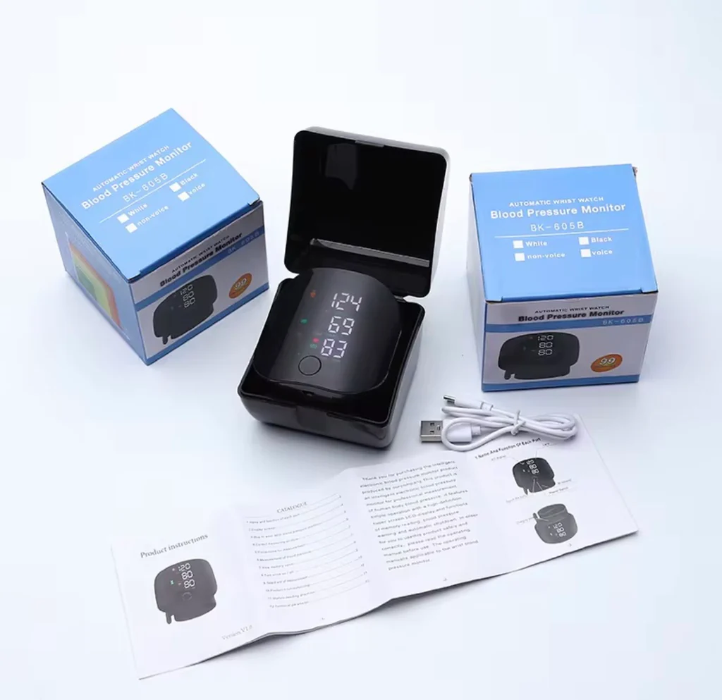 1+1 GRATIS Tensiometru Digital de Încheietură Inteligent cu Ecran LED, Măsurare Tensiune Arterială și Puls, Indicator Hipertensiune, Memorie 2 Utilizatori, Alertă Vocală, Compact și Portabil, Negru - imagine 7