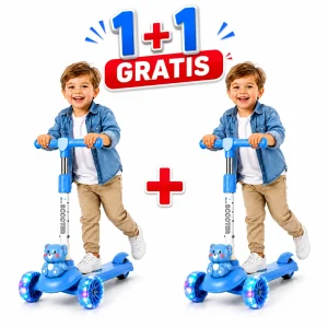 1+1 gratis trotineta pentru copii cu lumini led 3 roti