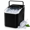 Mașină de făcut cuburi de gheață portabilă, 12 kg/24h, producție rapidă în 6-8 minute, capacitate 1.3 kg, rezervor mare de apă, operare silențioasă, panou tactil, autocurățare, consum redus de energie, ideală pentru casă, birou, camping și petreceri