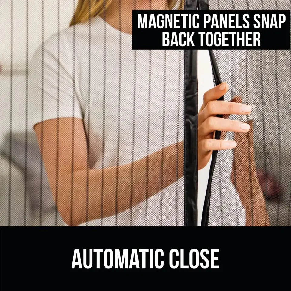 Plasă Magnetică Anti-Insecte pentru Ușă 210x100 cm Închidere Automată cu Magneți, Montaj Rapid Fără Găurire, Protecție împotriva Țânțarilor și Muștelor, Ideală pentru Balcon, Terasă și Animale de Companie - imagine 3