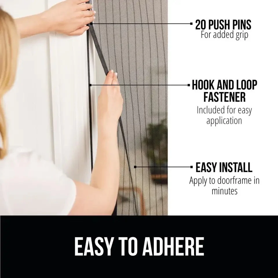 Plasă Magnetică Anti-Insecte pentru Ușă 210x100 cm Închidere Automată cu Magneți, Montaj Rapid Fără Găurire, Protecție împotriva Țânțarilor și Muștelor, Ideală pentru Balcon, Terasă și Animale de Companie - imagine 4