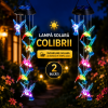 set 2x lampa solara suspendata cu 6 colibri led multicolori