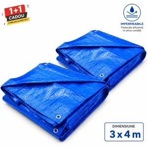 1+1 gratis prelata impermeabila 3x4 m pentru protectie exterior