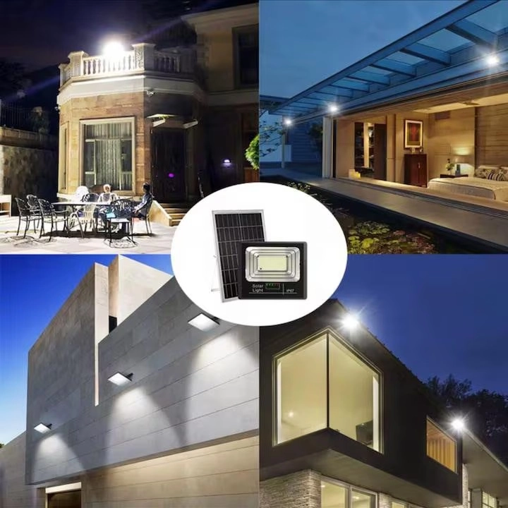 Proiector cu Panou Solar LED 600W, 8000 Lumeni, IP66, Telecomandă și Senzor de Lumină, Lampă Solară pentru Iluminat Exterior, Curte, Grădină, Parcare, Alei și Stradă - imagine 4