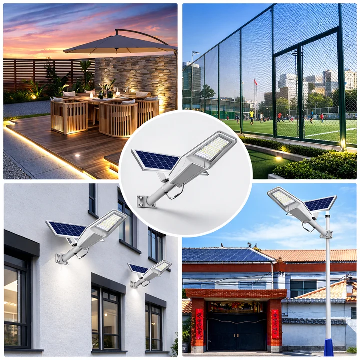 Lampa Solara Stradala LED 200W JORTAN Premium, Corp Din Aluminiu turnat sub presiune, Iluminat Puternic, 17.000 Lumeni, Panou Solar Fotovoltaic Orientabil, Telecomanda, Suport Metalic Inclus, IP66, - imagine 7