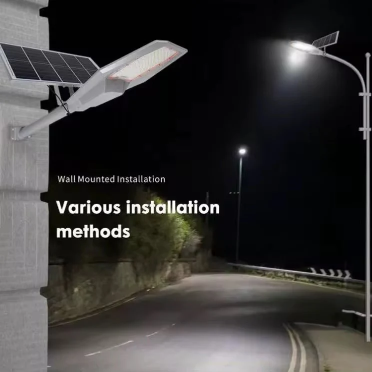 Lampa Solara Stradala LED 200W JORTAN Premium, Corp Din Aluminiu turnat sub presiune, Iluminat Puternic, 17.000 Lumeni, Panou Solar Fotovoltaic Orientabil, Telecomanda, Suport Metalic Inclus, IP66, - imagine 4