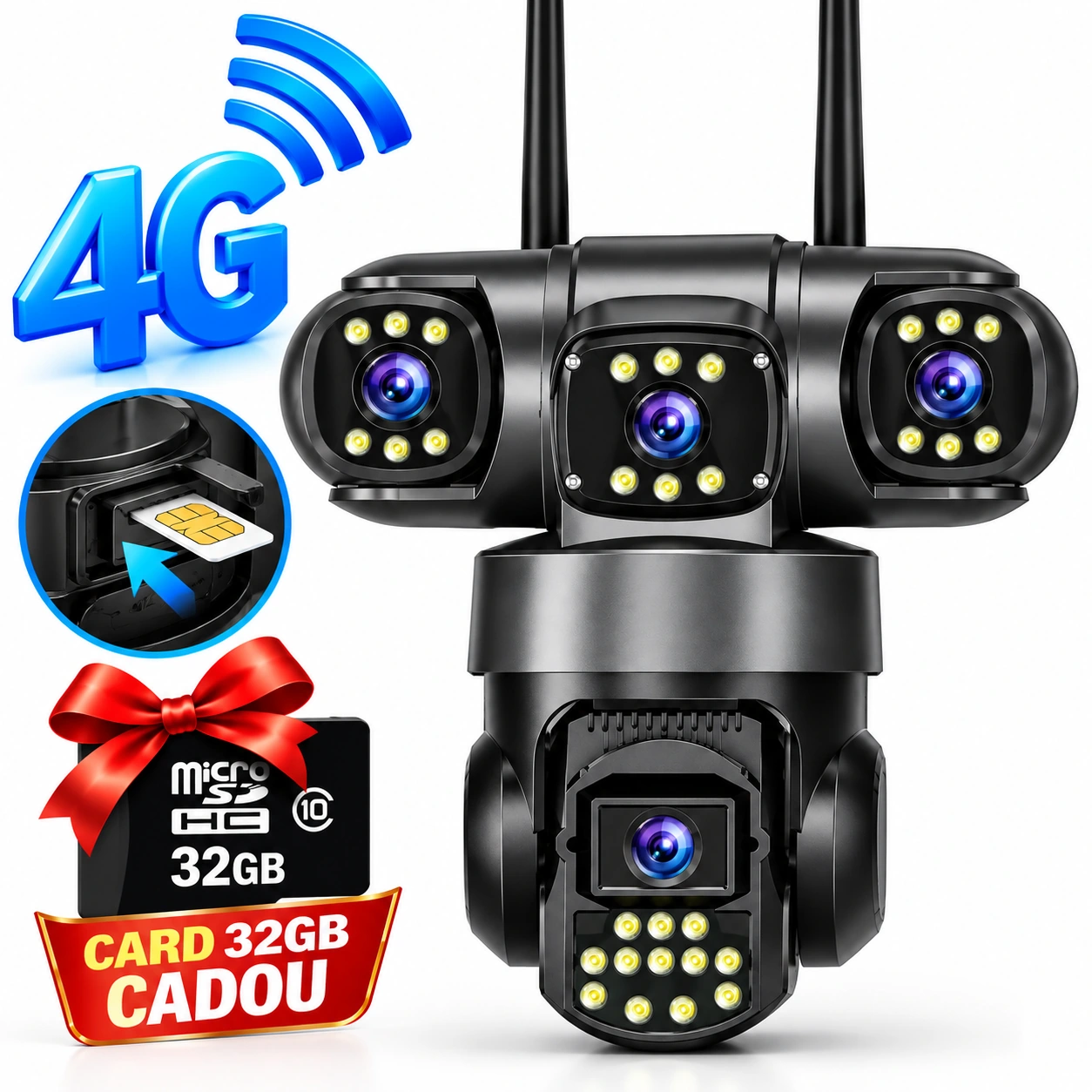 camera de supraveghere exterior 4g cu cartela sim 12mp