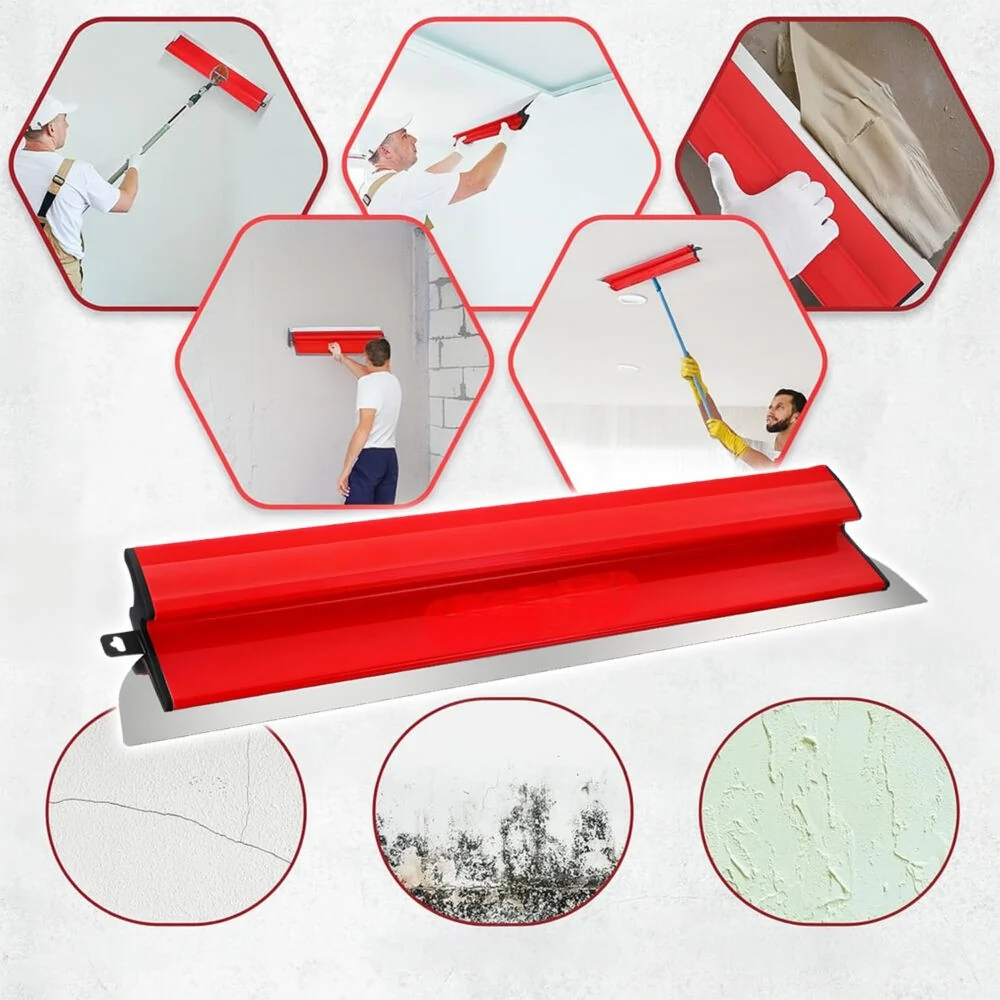 Gletieră Profesională pentru Aplicat și Nivelat Glet, 60 cm, Lamă Flexibilă din Oțel Inoxidabil, Mâner Ergonomic Antiderapant, pentru Finisarea Pereților și Tavanelor - imagine 3
