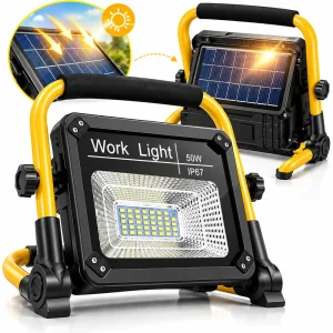 proiector solar led 50w tip lampa de lucru portabila