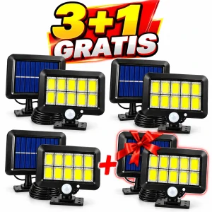 set 3+1gratis lampi solare led cob de exterior 120 led